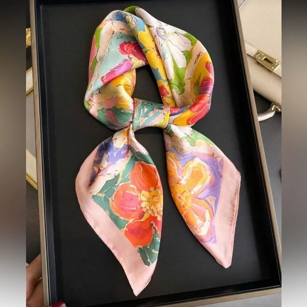Floral pink Scarf A1585
